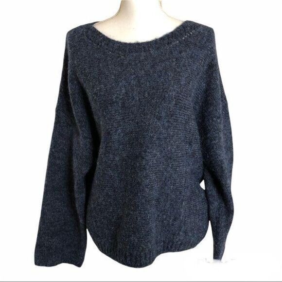 FRNCH Open Stitch Knit Sweater In Heather Blue S/M - Picture 2 of 6